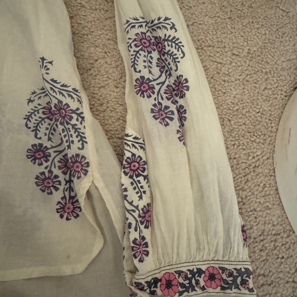 Alix Of Bohemia Cream and Purple Button Down Shirt - Picture 4 of 4